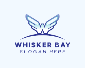 Blue Wings Letter W logo design