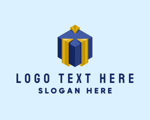 Birthday - Modern Gift Box logo design