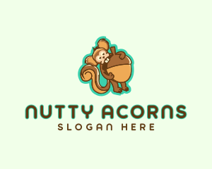 Squirrel - Cartoon Squirrel Acorn logo design