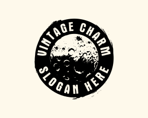 Old Fashioned - Grunge Moon Badge logo design