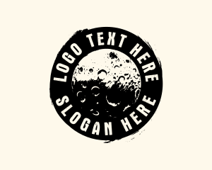 Space Station - Grunge Moon Badge logo design