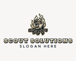 Scout - Bear Outdoor Campfire logo design