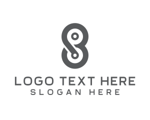 Numeral - Modern Tech Number 8 logo design