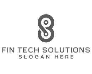 Modern Tech Number 8 logo design