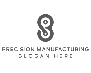 Manufacturing - Modern Tech Number 8 logo design