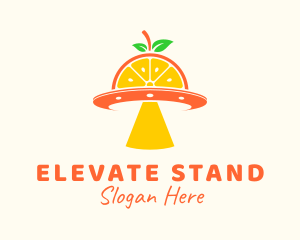 Orange Pulp Spaceship logo design