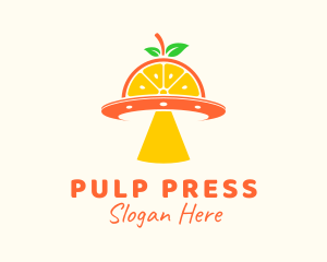 Pulp - Orange Pulp Spaceship logo design