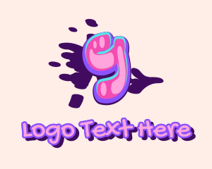 Music Label - Pop Graffiti Art Number 9 logo design