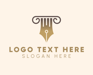 Writing - Pen Legal Pillar logo design