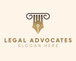 Pen Legal Pillar logo design