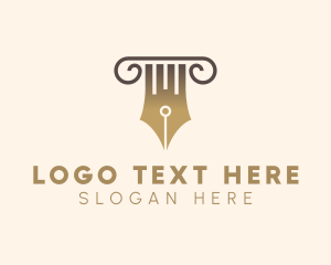 Court House - Pen Legal Pillar logo design