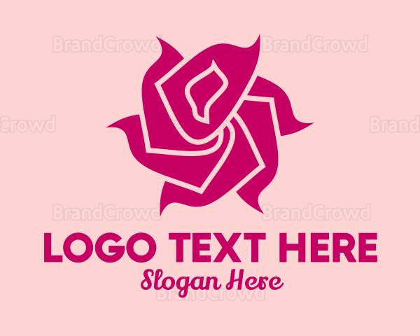 Pink Rose Petals Logo