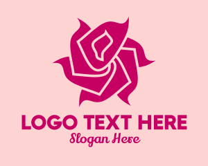 Valentine - Pink Rose Petals logo design