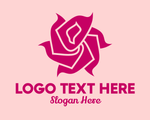 Rose Bud - Pink Rose Petals logo design