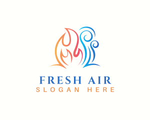 Heating Cooling Ventilation logo design