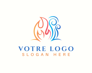 Hot - Heating Cooling Ventilation logo design