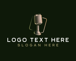 Record - Media Microphone Podcast logo design