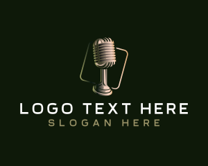 Singer - Media Microphone Podcast logo design