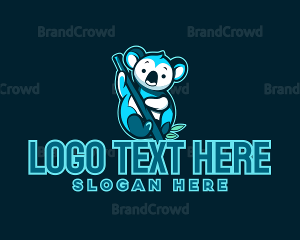 Blue Koala Mascot Logo