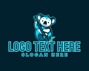 Blue Koala Mascot Logo