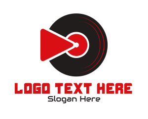 Youtube - Vinyl Media Player logo design