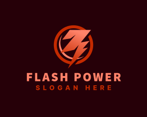 Electric Thunderbolt Power logo design