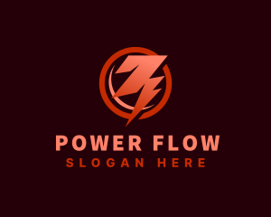 Electric Thunderbolt Power logo design