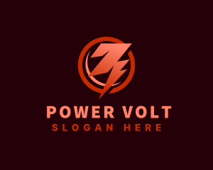 Electric Thunderbolt Power logo design