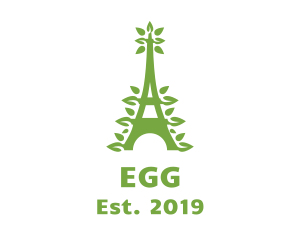 Eiffel - Green Leafy Eiffel Tower logo design