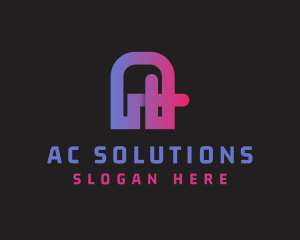 Gradient Software Letter A logo design