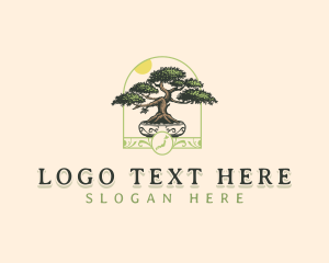 Map - Japan Bonsai Tree logo design