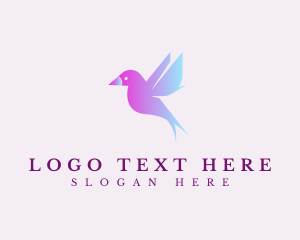Pigeon - Flying Bird Silhouette logo design