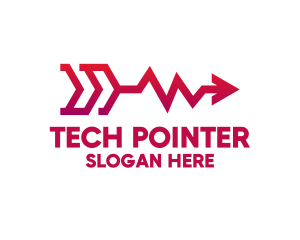 Pointer - Red Pulse Arrow logo design