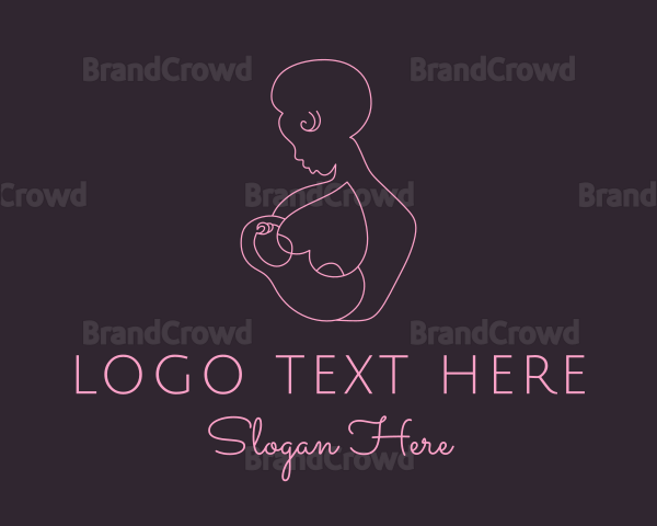 Pink Woman Breastfeeding Logo