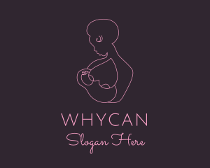 Pink Woman Breastfeeding Logo