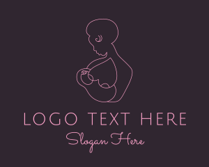 Pink Woman Breastfeeding Logo