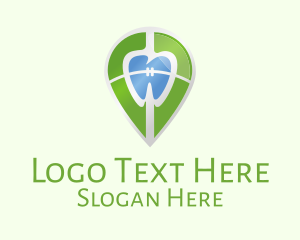 Dental Braces Location Pin Logo