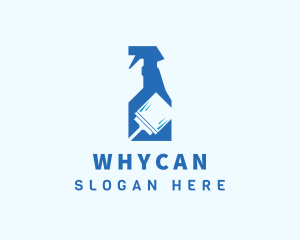 Sanitary Cleaning Spray Bottle Logo