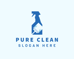 Sanitary Cleaning Spray Bottle logo design