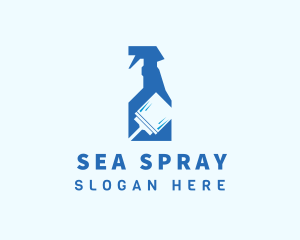 Sanitary Cleaning Spray Bottle logo design