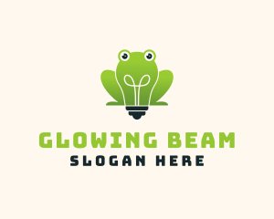 Fluorescent - Frog Lightbulb Daycare logo design