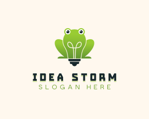 Frog Lightbulb Daycare logo design