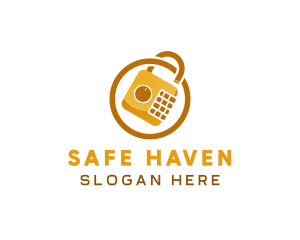 Padlock Safe Security logo design