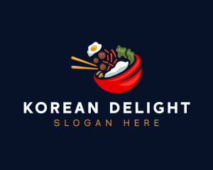 Bowl Korean Bibimbap  logo design