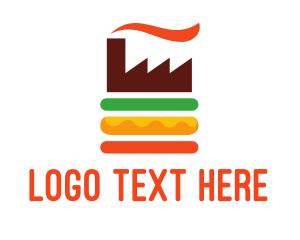 Lunch - Burger Food Factory logo design
