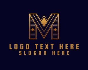 Letter M - Art Deco Brand logo design