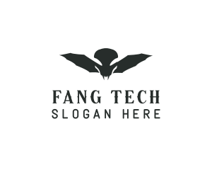 Fang - Monster Skull Wing logo design