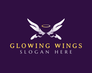 Halo Angel Wings logo design