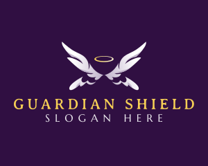 Guardian - Halo Angel Wings logo design