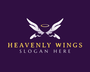 Halo Angel Wings logo design